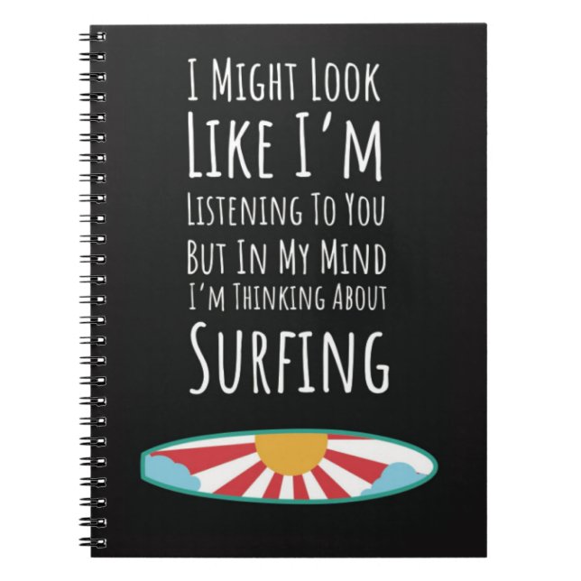 Funny Gift Ideas For Surfers Surfing Fun Joke Notizblock (Vorderseite)