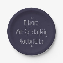 Funny Gift Quote My Favourite Winter Sport Decor Pappteller