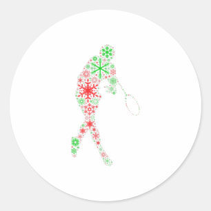 Funny Gift Snowflake - Tennisschläger ba Runder Aufkleber
