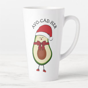 Funny Gift Weihnachtsmannmütze Avocado Milchtasse