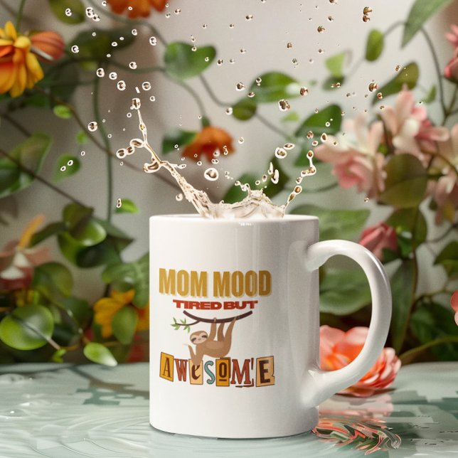 Funny Giftful Mama Shirt - Niedlich Sloth MomMood Kaffeetasse (Von Creator hochgeladen)