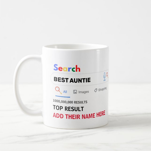 Funny Gifts AUNTIE UNCLE COUSIN NEPHEW NIECE MAMA Kaffeetasse (Links)