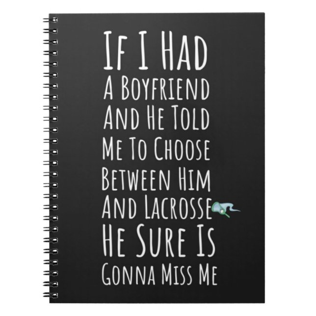 Funny Gifts For Lacrosse Players Sports Her Girl Notizblock (Vorderseite)