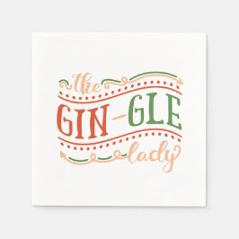 Funny Gin-gle Lady Weihnachten | Serviette