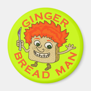Funny Ginger Broad Man Christmas Puff Magnet