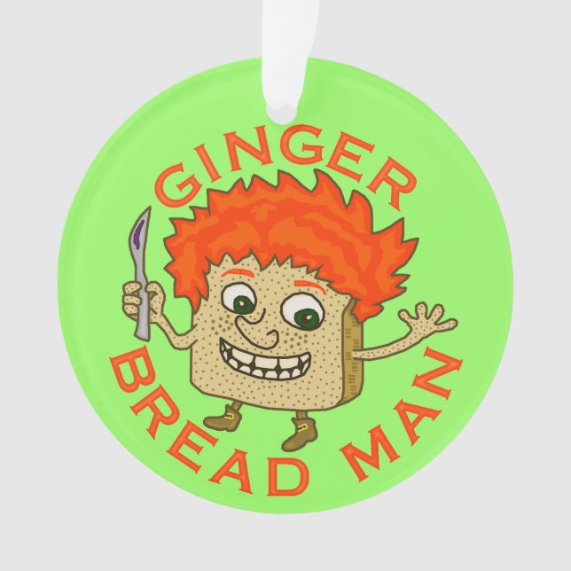 Funny Ginger Broad Man Christmas Puff Ornament (Vorderseite)