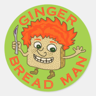 Funny Ginger Broad Man Christmas Puff Runder Aufkleber