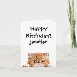 Funny Ginger Cat Geburtstag geklappte Grußkarte Karte