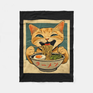 Funny Ginger Cat Ramen Japanisch Kawaii Anime Cat Fleecedecke