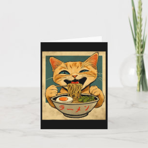 Funny Ginger Cat Ramen Japanisch Kawaii Anime Cat Karte