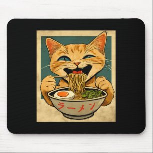 Funny Ginger Cat Ramen Japanisch Kawaii Anime Cat  Mousepad