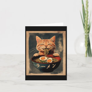 Funny Ginger Cat Ramen Japanisches Grafisches T-Sh Karte