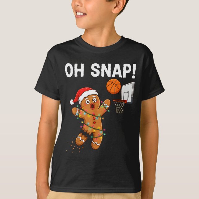 Funny Gingerbread Basketball Christmas Santa Cooki T-Shirt (Vorderseite)