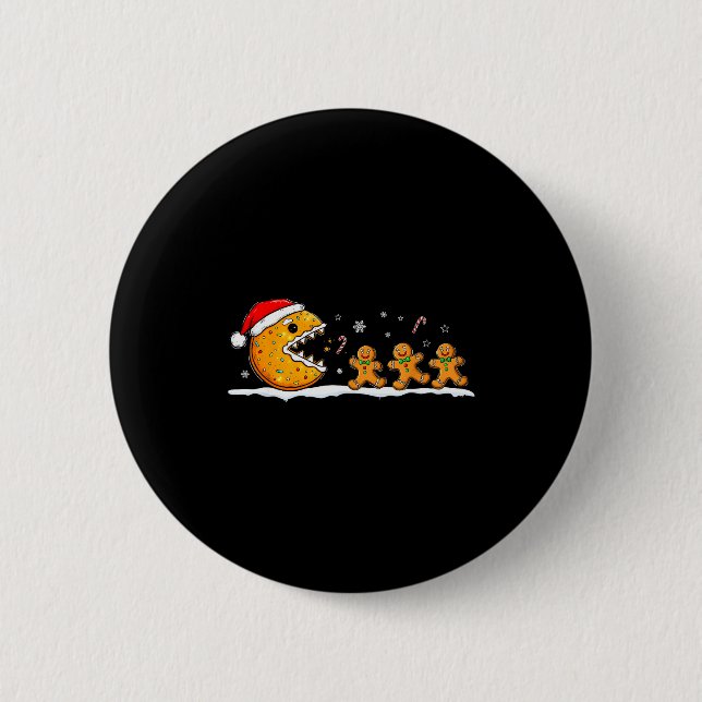 Funny Gingerbread Christmas Cookie Baking Boys Gir Button (Vorderseite)