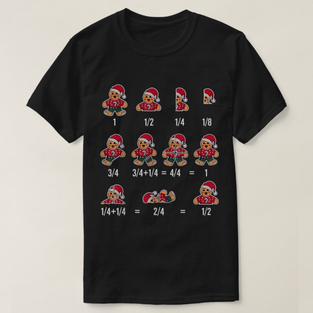 Funny Gingerbread Christmas Math Design T-Shirt (Design vorne)