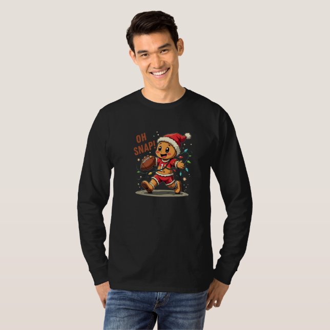Funny Gingerbread Football Xmas T-Shirt (Vorne ganz)