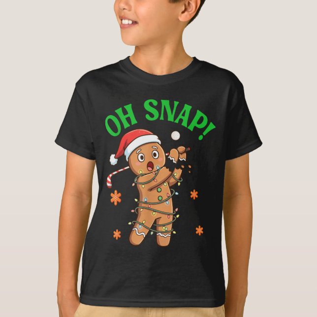 Funny Gingerbread Golf Christmas Cookie Oh Snap Sa T-Shirt (Vorderseite)