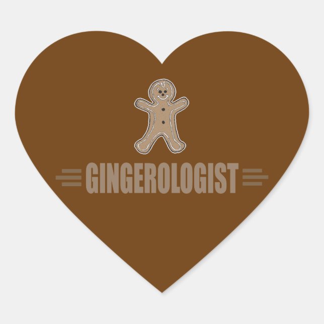 Funny Gingerbread Herz-Aufkleber (Vorderseite)