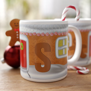 Funny Gingerbread House Mit Monogramm Jumbo-Tasse
