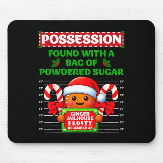 Funny Gingerbread Inmate Christmas Matching Family Mousepad (Vorne)