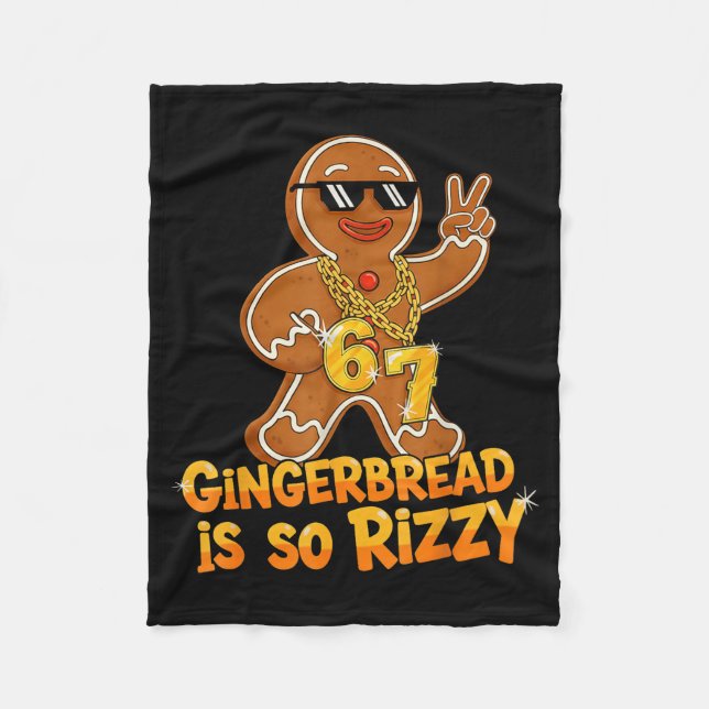 Funny Gingerbread Is So Rizzy Christmas 67 Gen Alp Fleecedecke (Vorderseite)