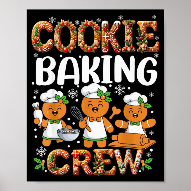 Funny Gingerbread Lovers Cookie Baking Crew Christ Poster (Vorne)