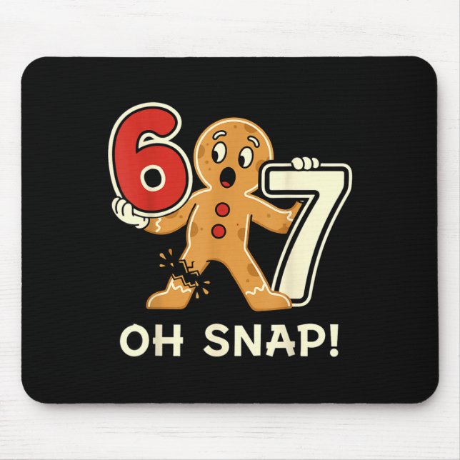 Funny Gingerbread Man 67 Six Seven For Adult Kids  Mousepad (Vorne)