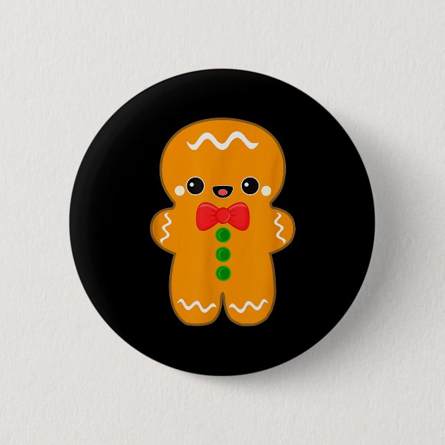 Funny Gingerbread Man Christmas Men Women Adult Yo Button (Vorderseite)
