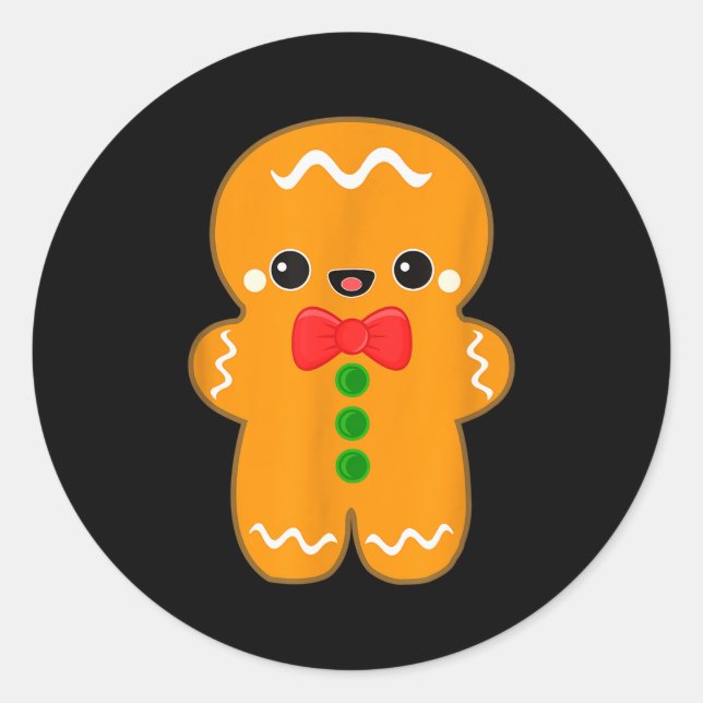 Funny Gingerbread Man Christmas Men Women Adult Yo Runder Aufkleber (Vorderseite)