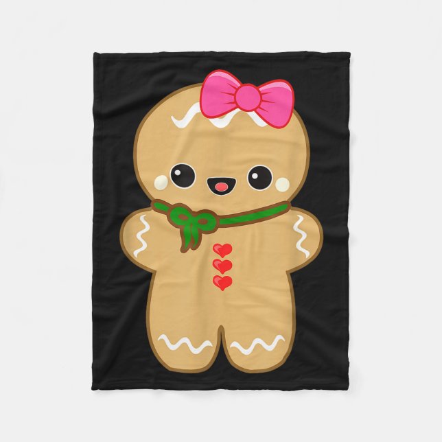 Funny Gingerbread Man Christmas Women &amp; Girl T Fleecedecke (Vorderseite)