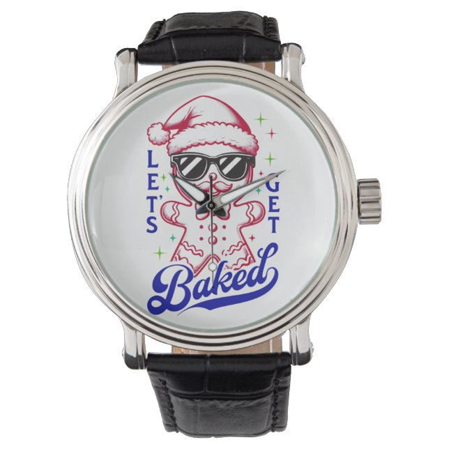 Funny Gingerbread Man - Lasst uns gebacken Armbanduhr (Vorderseite)
