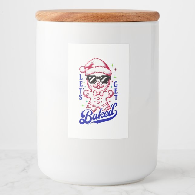 Funny Gingerbread Man - Lasst uns gebacken Lebensmitteletikett (Vorderseite)