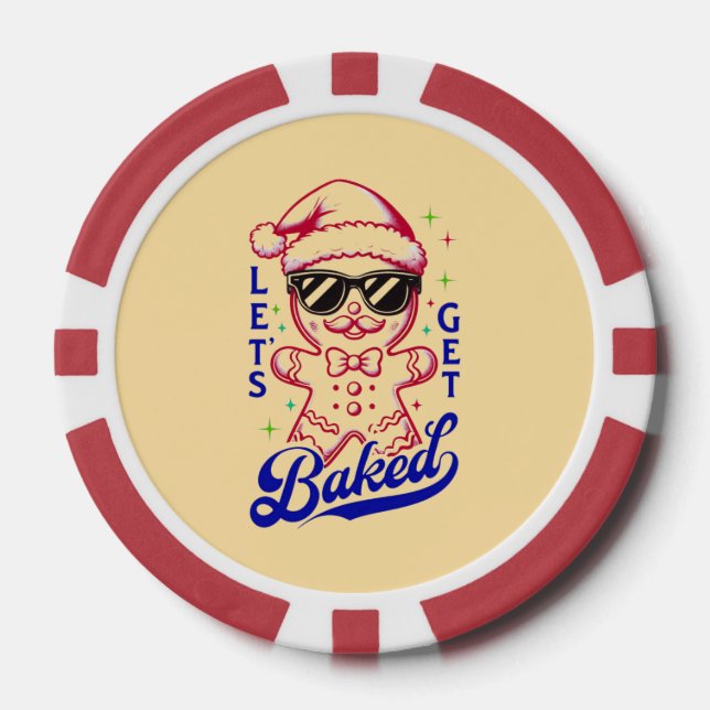 Funny Gingerbread Man - Lasst uns gebacken Pokerchips (Vorderseite)