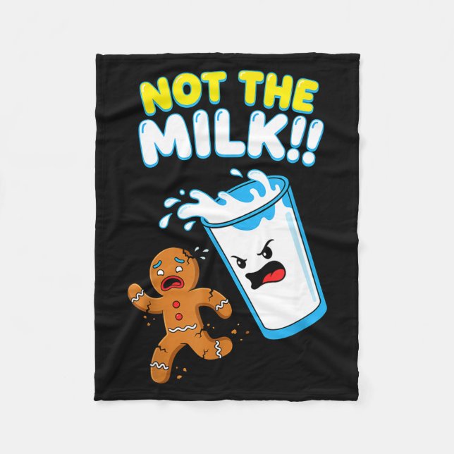 Funny Gingerbread Man Not The Milk Pun Cookies Wom Fleecedecke (Vorderseite)