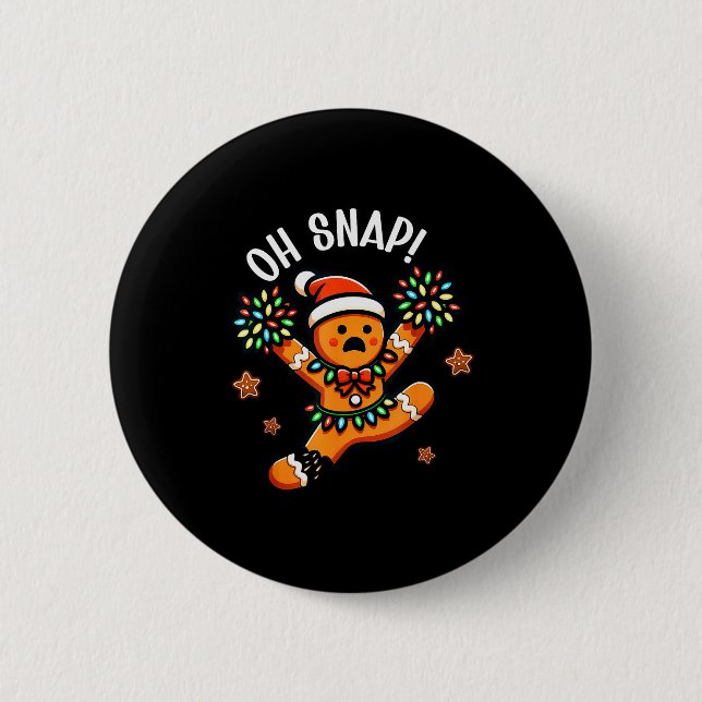 Funny Gingerbread Man Pajamas &amp; Pjs Xmas Holid Button (Vorderseite)