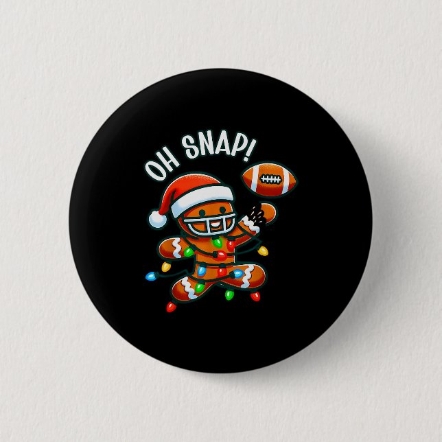 Funny Gingerbread Man Pajamas &amp; Pjs Xmas Holid Button (Vorderseite)