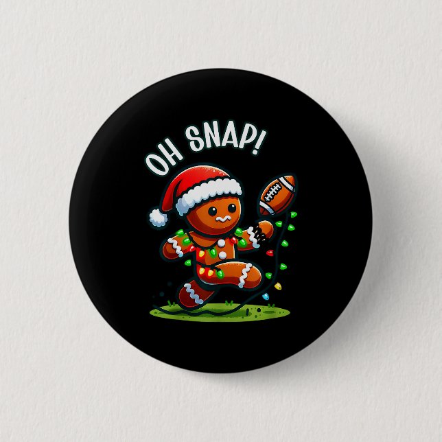 Funny Gingerbread Man Pajamas &amp; Pjs Xmas Holid Button (Vorderseite)