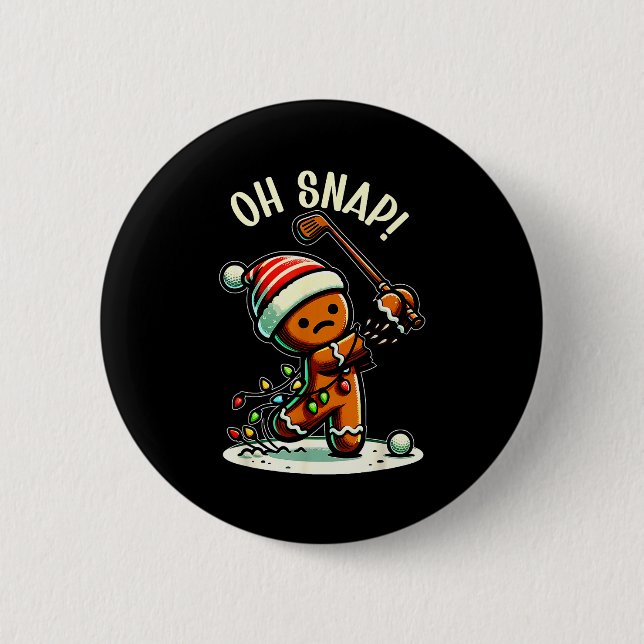 Funny Gingerbread Man Pajamas &amp; Pjs Xmas Holid Button (Vorderseite)