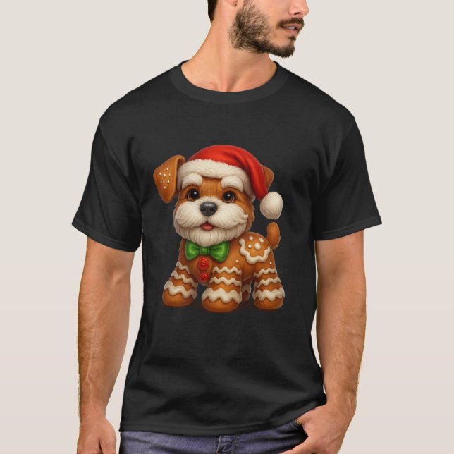 Funny Gingerbread Mann Dog Weihnachtsgebäck T-Shir T-Shirt (Vorderseite)
