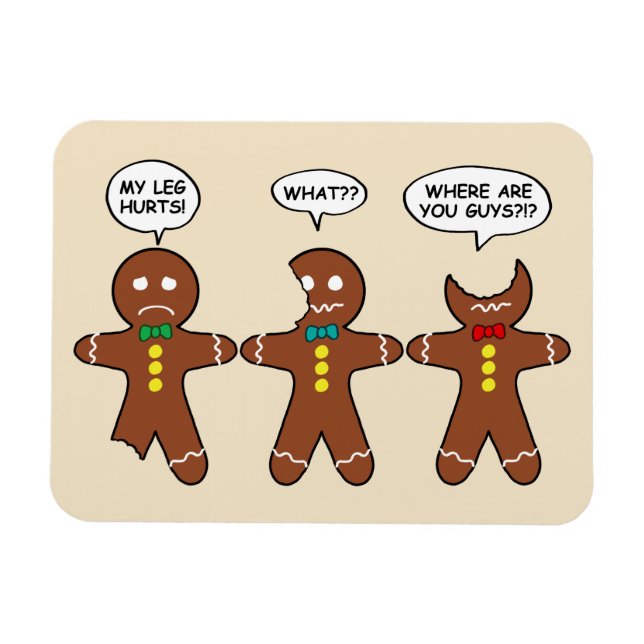Funny Gingerbread Männer Cookies Magnet (Horizontal)