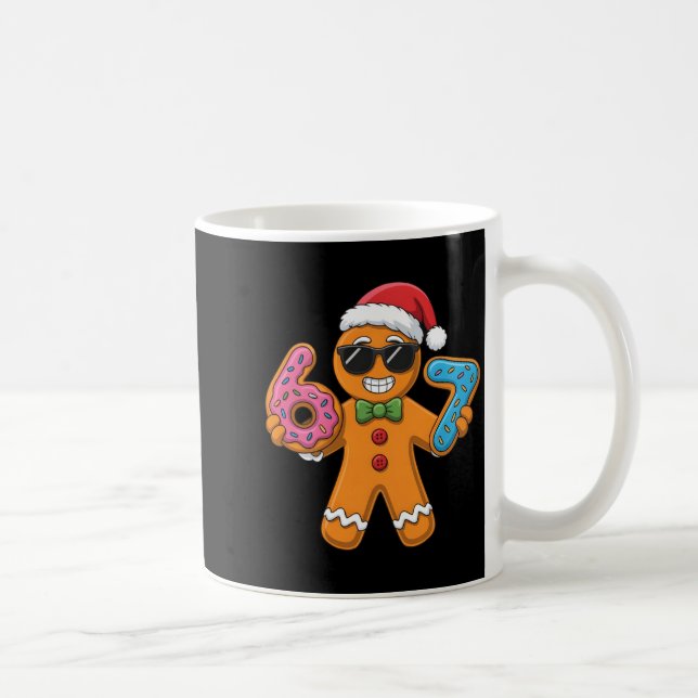 Funny Gingerbread Six Seven 67 Ice Cream Christmas Kaffeetasse (Rechts)