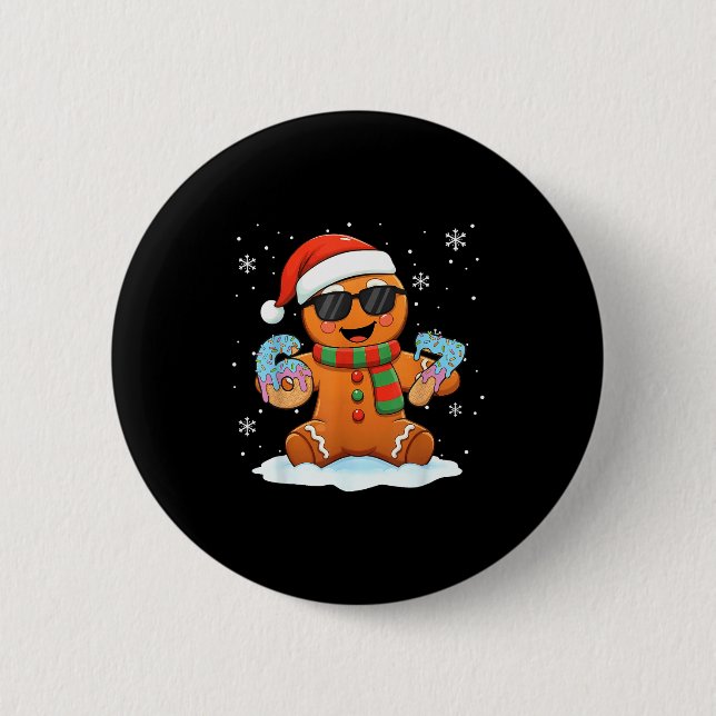 Funny Gingerbread Six Seven 67 Ice Cream Drip Chri Button (Vorderseite)
