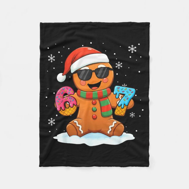 Funny Gingerbread Six Seven 67 Ice Cream Drip Chri Fleecedecke (Vorderseite)