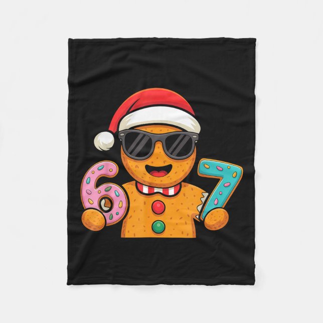 Funny Gingerbread Six Seven 67 Ice Cream Drip Chri Fleecedecke (Vorderseite)