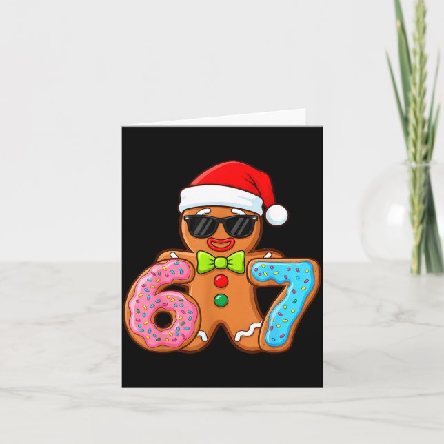 Funny Gingerbread Six Seven 67 Ice Cream Drip Chri Karte (Vorderseite)