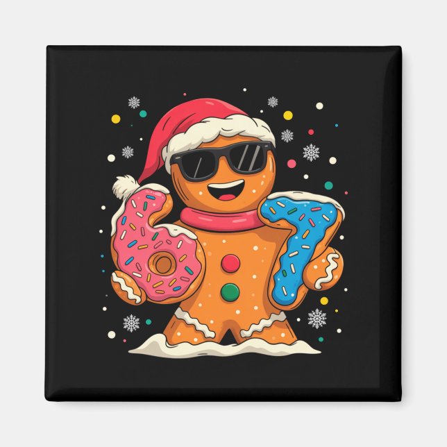 Funny Gingerbread Six Seven 67 Ice Cream Drip Chri Magnet (Vorne)