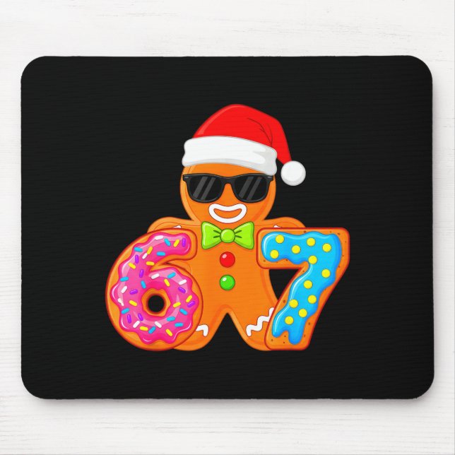Funny Gingerbread Six Seven 67 Ice Cream Drip Chri Mousepad (Vorne)