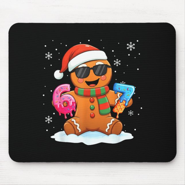 Funny Gingerbread Six Seven 67 Ice Cream Drip Chri Mousepad (Vorne)