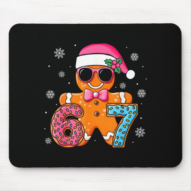 Funny Gingerbread Six Seven 67 Ice Cream Drip Chri Mousepad (Vorne)