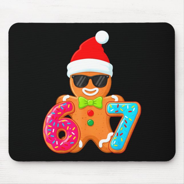 Funny Gingerbread Six Seven 67 Ice Cream Drip Chri Mousepad (Vorne)